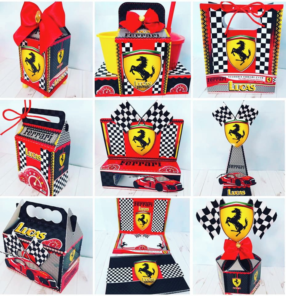 Ferrari Carros 2709 - Combo de Arquivos de Corte para Festas