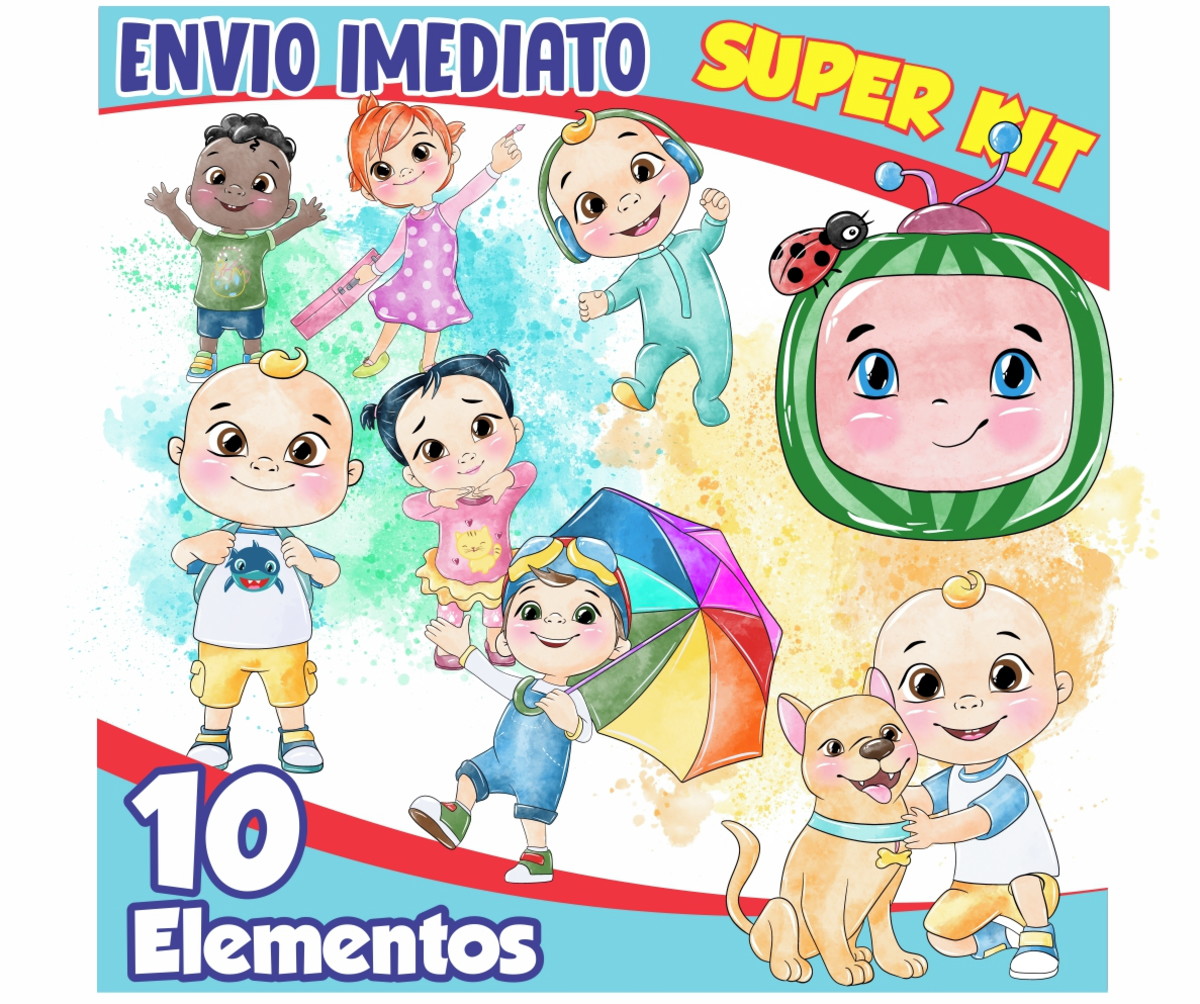 Kit Digital Cocomelon Aquarelado