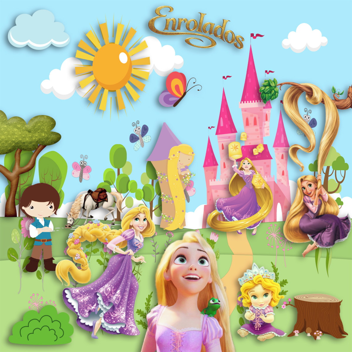 Kit Digital Enrolados (rapunzel) - Imagem 2