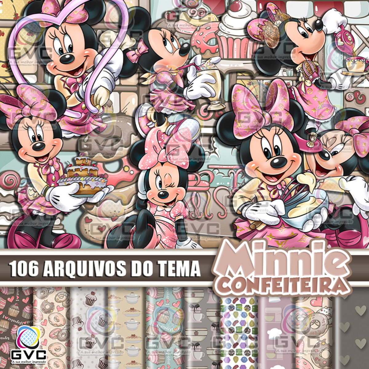 Kit Digital Minnie Confeiteira