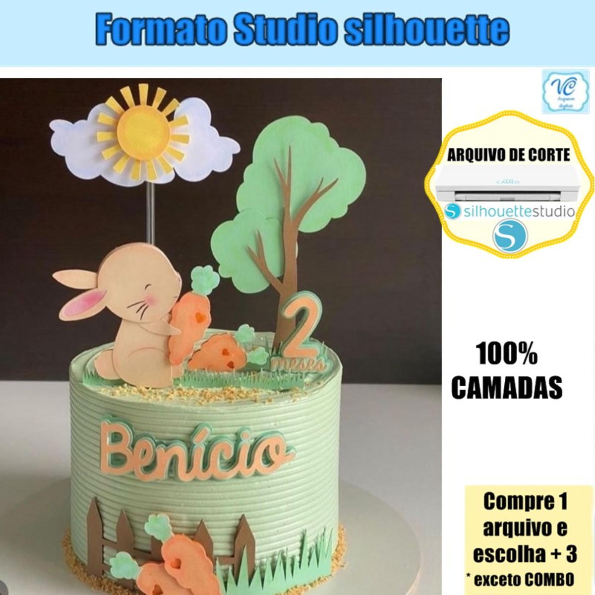 M191- ARQUIVO DE CORTE TOPO DE BOLO COELHINHO DA PASCOA