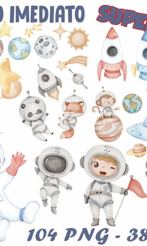 Super Kit Digital Astronautas Aquarela