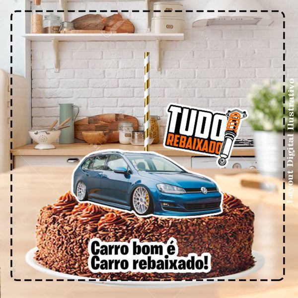 TOPO DE BOLO CARRO REBAIXADO 01 - ARQUIVO DIGITAL