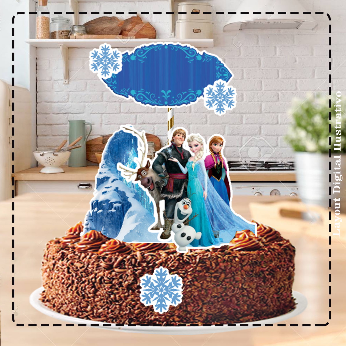 TOPO DE BOLO FROZEN - ARQUIVO DIGITAL