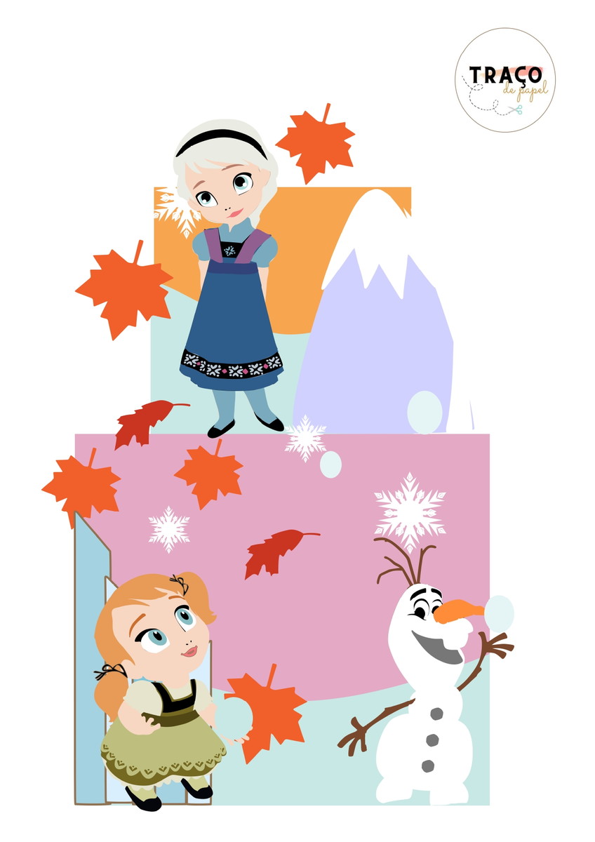 Topo de Bolo Frozen Cute - 100% Camadas (arquivo Digital)