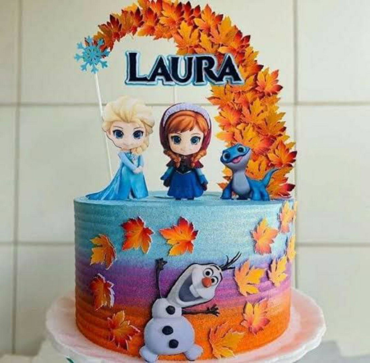 Topo de Bolo Frozen Cute + 4 Arquivos a Sua Escolha