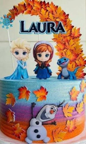 Topo De Bolo Frozen Cute + 4 Arquivos A Sua Escolha