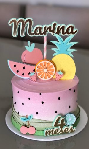Topo de Bolo Frutas Candy - CAMADAS - Arquivo de Corte