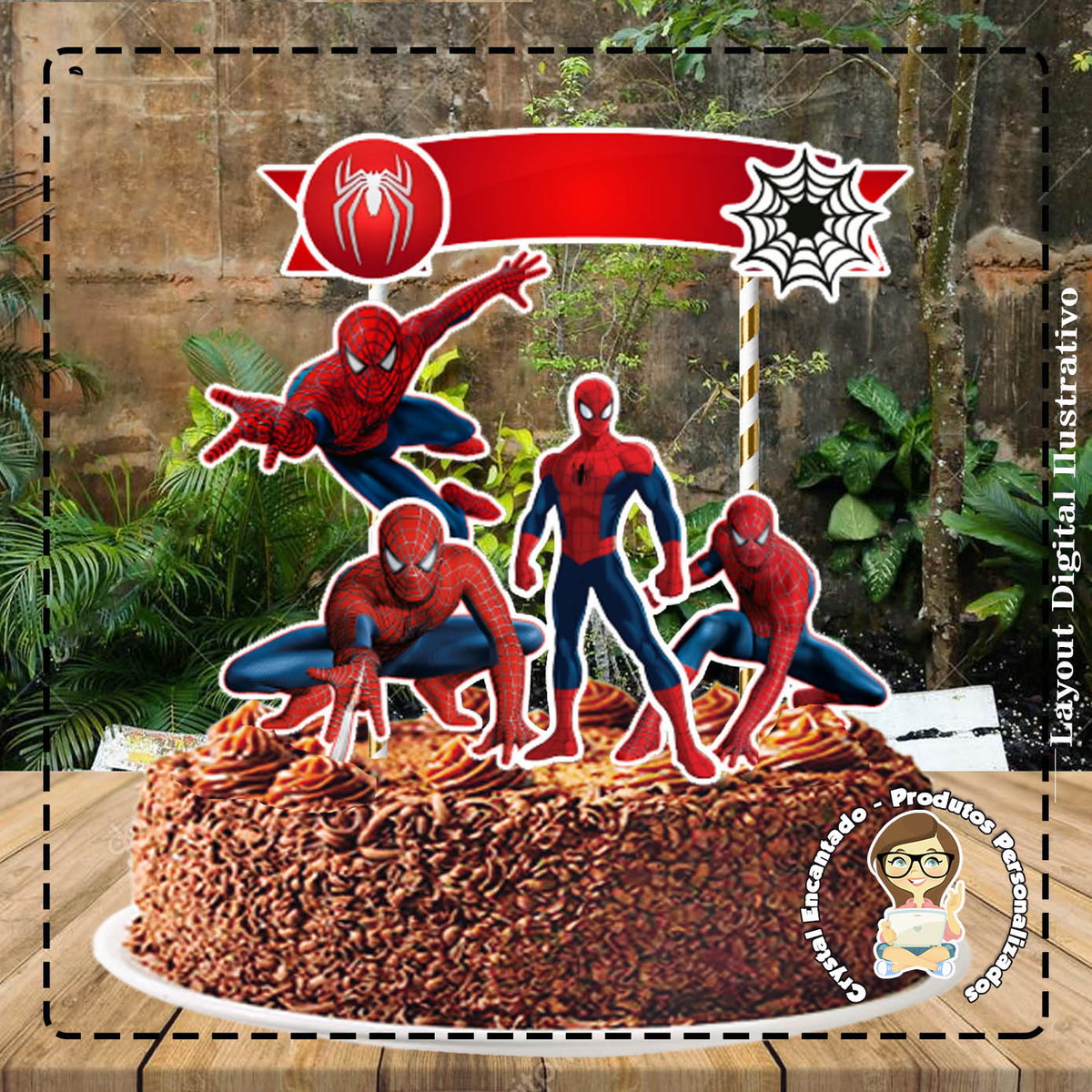 Topo de Bolo Homem Aranha 08 - Ref 4108 Arquivo Digital
