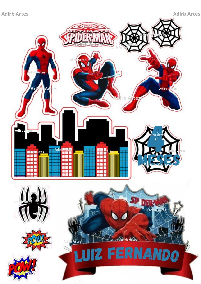 Topo de Bolo Homem Aranha Mesversário (arquivo Digital)