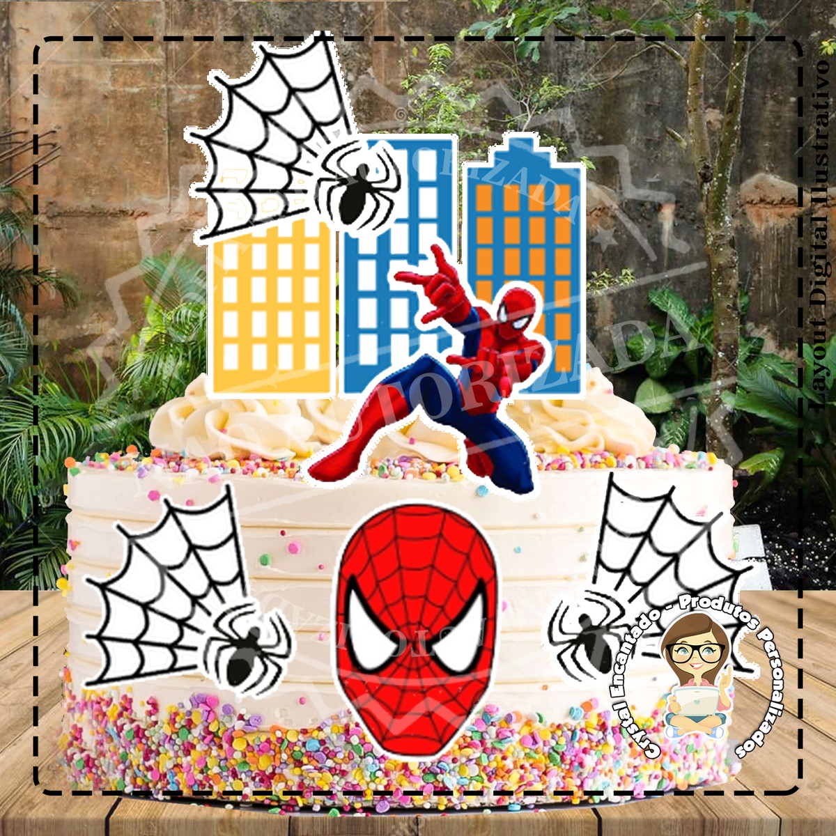 TOPO DE BOLO HOMEM ARANHA - REF 2800 ARQUIVO DIGITAL