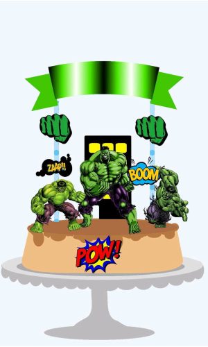Topo de Bolo Hulk +4 Arquivos a Sua Escolha