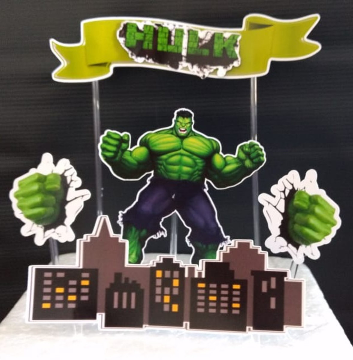 Topo de bolo Hulk- arquivo digital