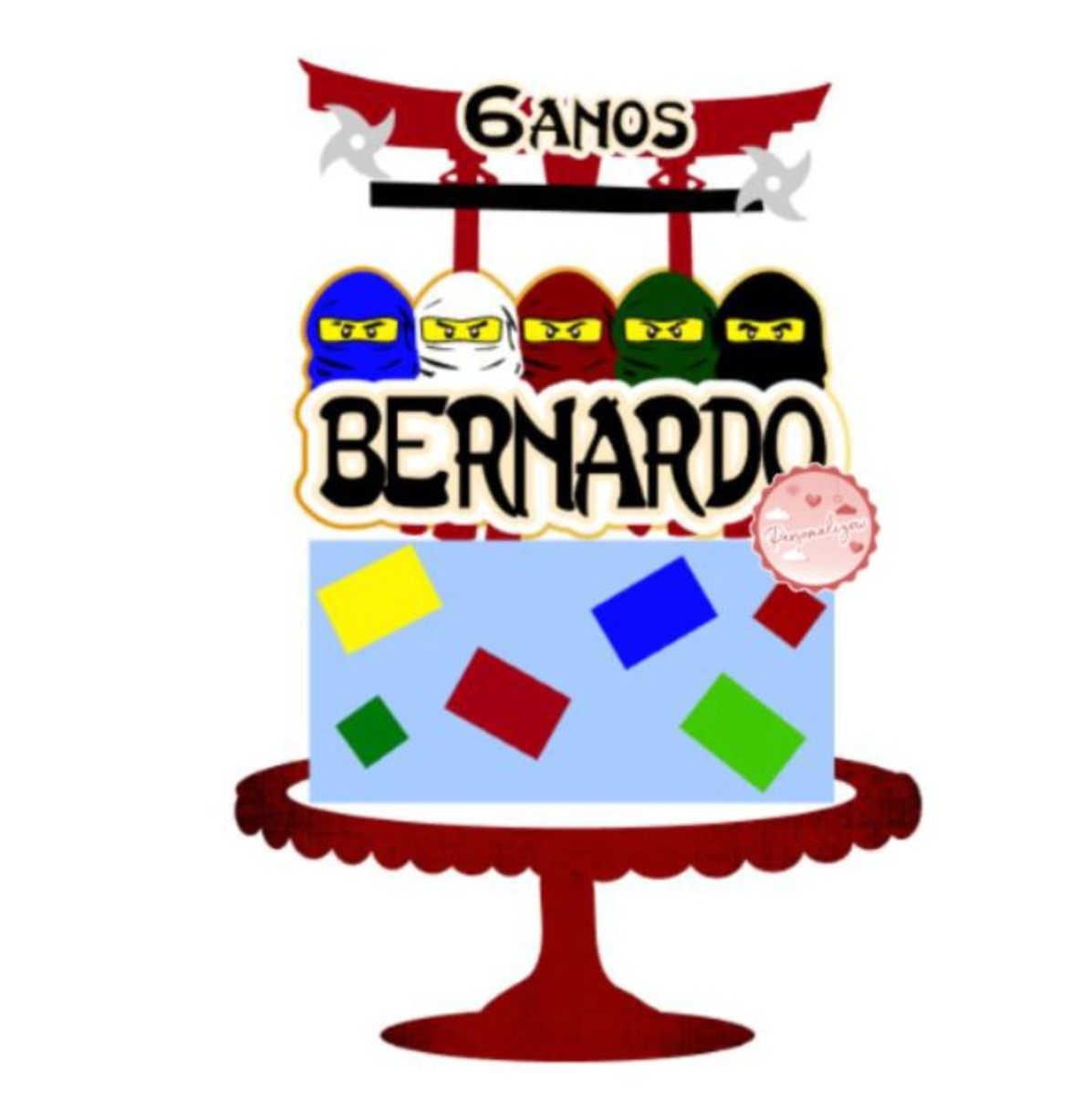 Arquivo Topo de Bolo - Tartarugas Ninjago