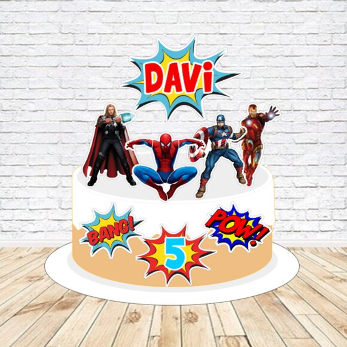 Topo de Bolo Vingadores Mod1 - Arquivo Digital
