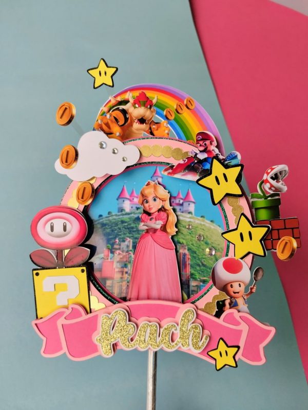 Topo Princesa Super Mario + 4 Arquivos a Sua Escolha