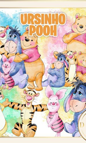 Ursinho Pooh Aquarela Kit Digital
