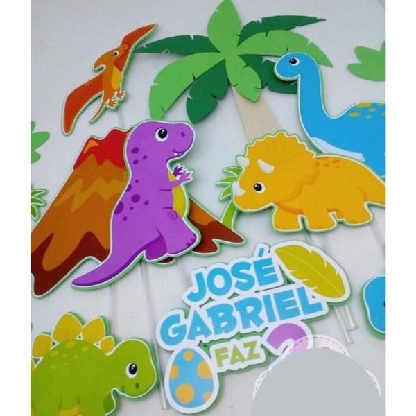 #1025 Arquivo de Corte Topo de Bolo Dinossauros Studio