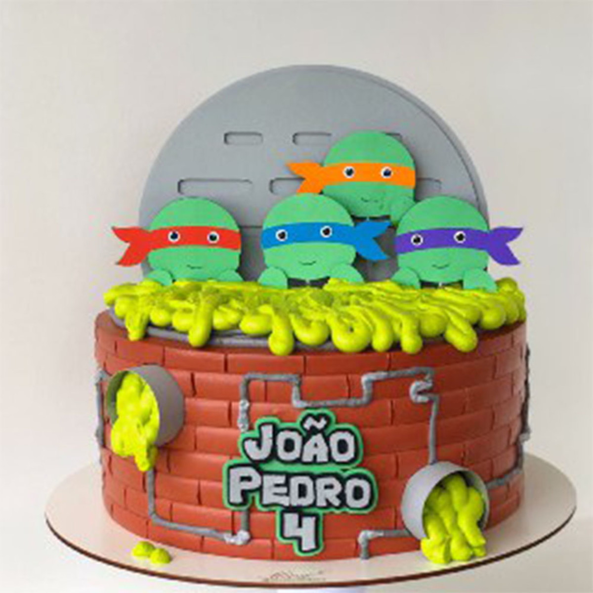 103 Arquivo de corte -topo de bolo tartaruga ninja em camada