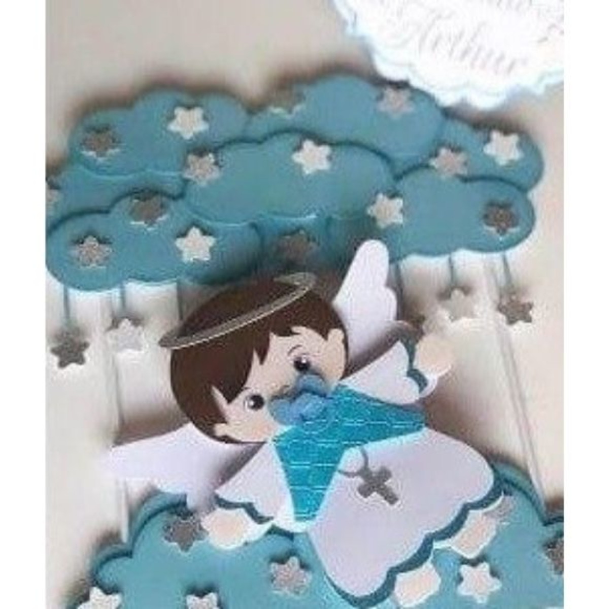 #1618 Arquivo de corte Topo de bolo Batizado CAMADAS STUDIO