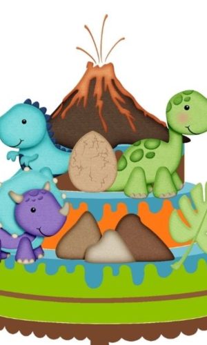 #2025 Arquivo de corte Topo de Bolo Dinossauros STUDIO