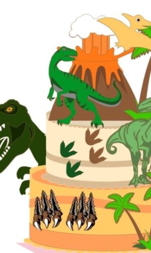#2027 Arquivo corte Topo de Bolo Dinossauros CAMADAS STUDIO