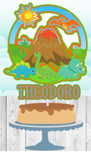 #2035 Arquivo de corte Topo de Bolo Dinossauros STUDIO