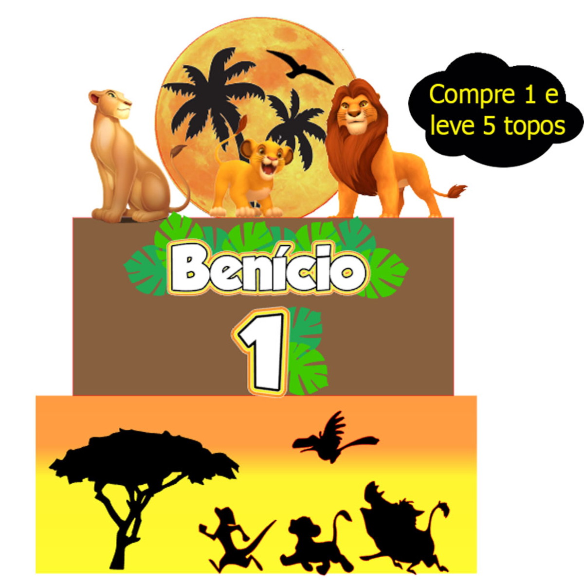 374- Arquivo de corte -topo de bolo rei leão