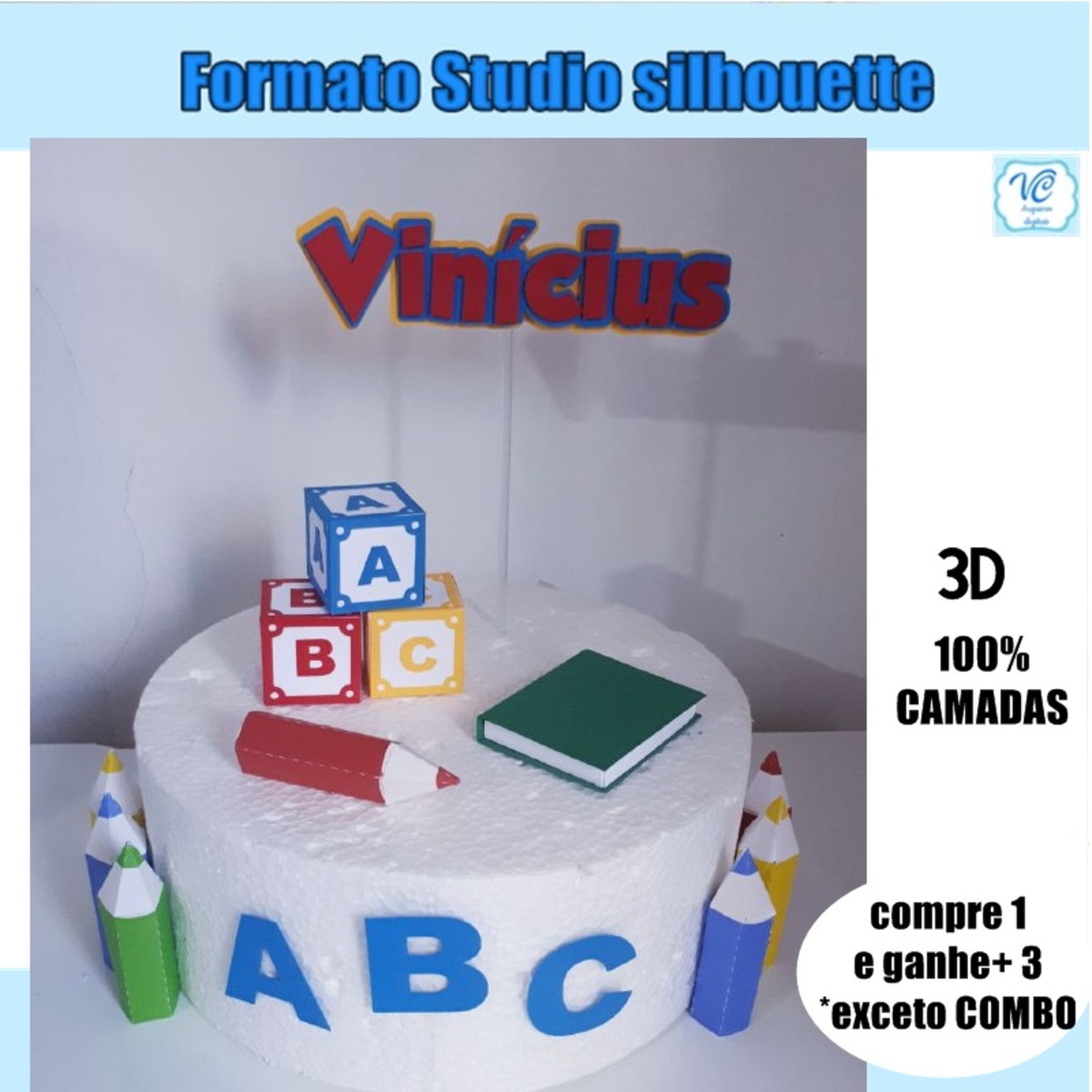 441- Arquivo de Corte - Topo Formatura/abc em Camadas