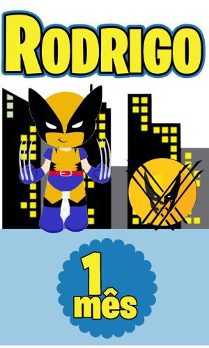 622 - Arquivo Digital Topo de Bolo Wolverine Cute