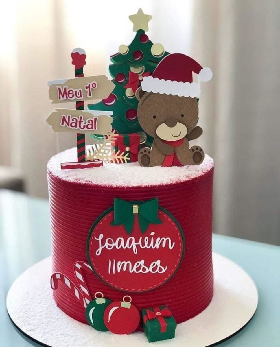 7622 - Arquivo Corte Topo de Bolo Natal Ursinho-studio