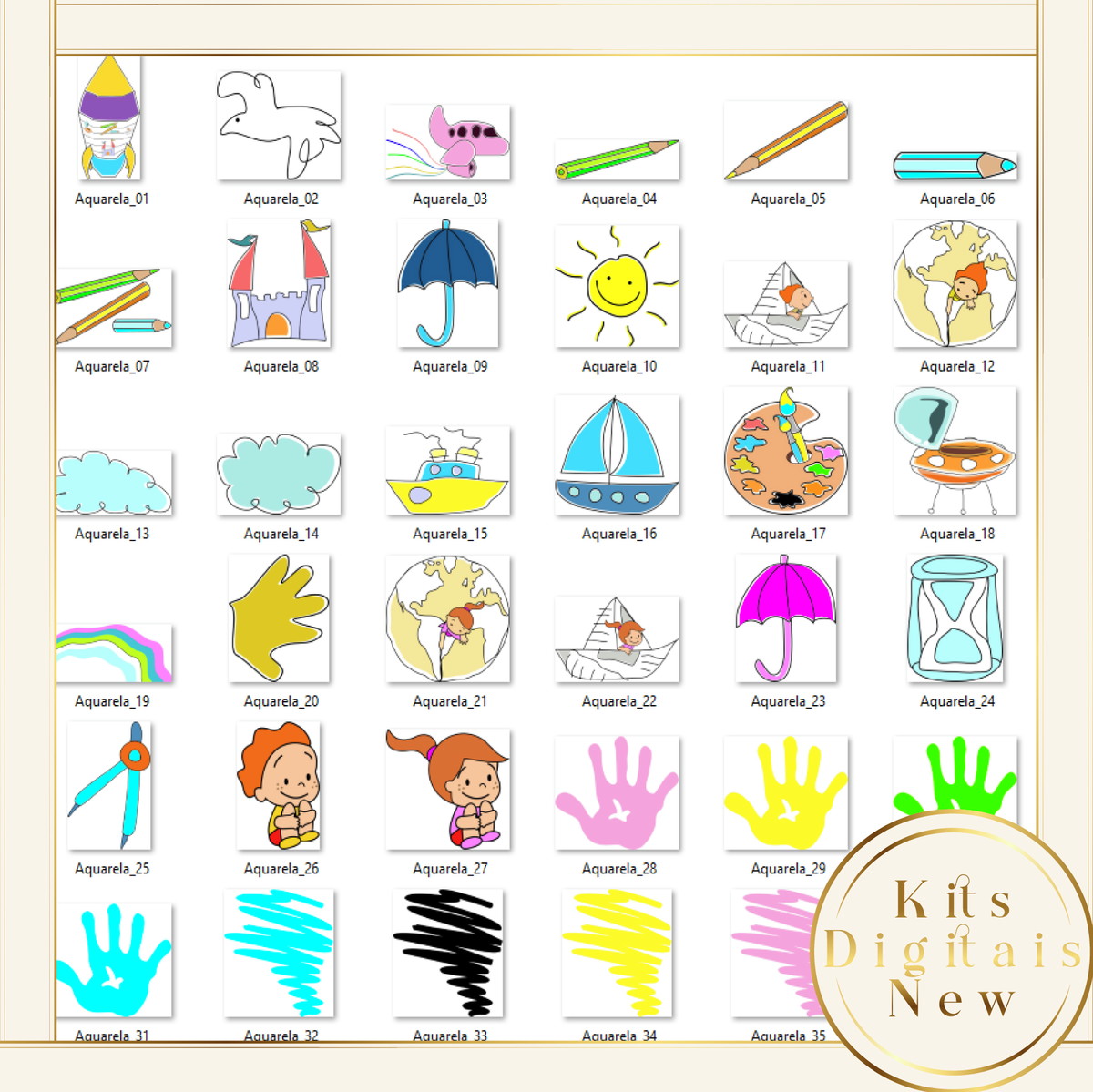 AQUARELA DO BRASIL CRIANÇAS KIT DIGITAL - Imagem 3