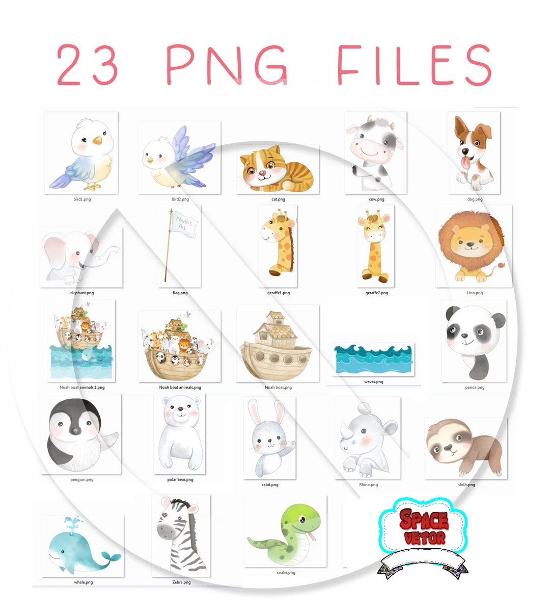 Arca de Noé Aquarela Kit Digital Compre 1 Leve 3 - Imagem 2