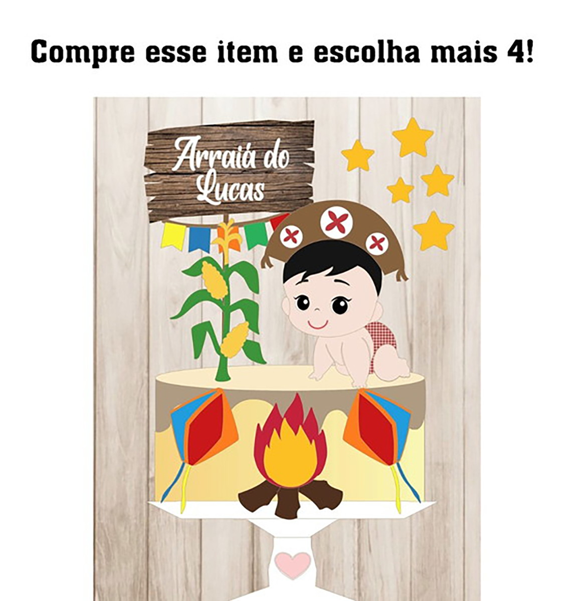 Arquivo Corte: Topo de Bolo Arraiá Bebês Menino 003