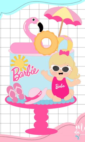 Arquivo Corte: Topo de Bolo Barbie Bebê 002