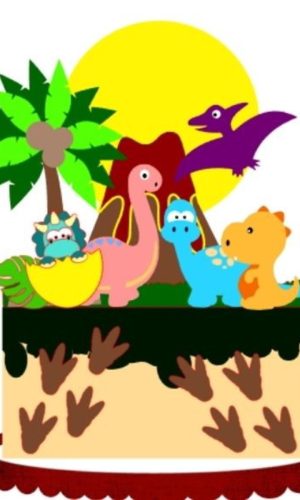 Arquivo corte Topo de Bolo Dinossauro CAMADAS STUDIO, #2042