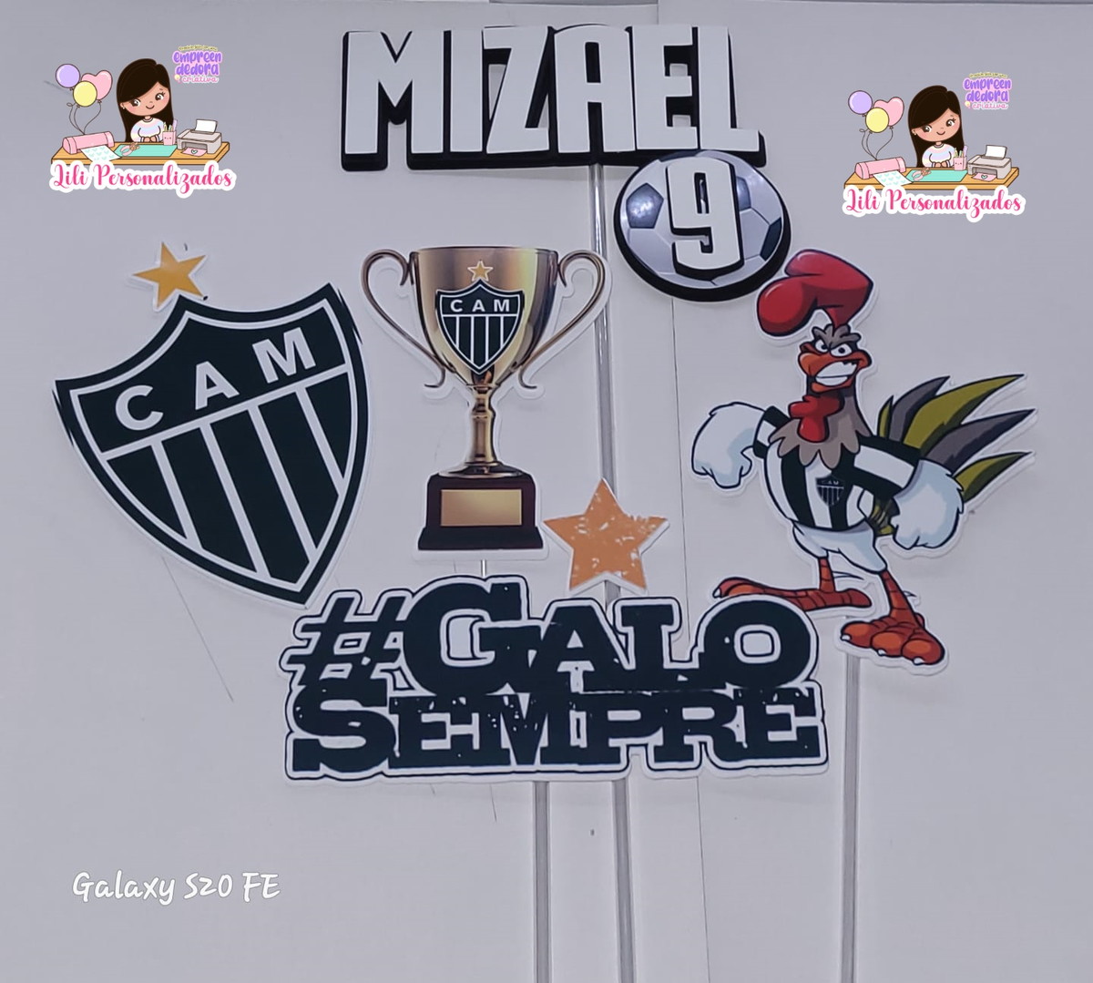 Arquivo Corte Topo de Bolo Galo Impresso Lili 02