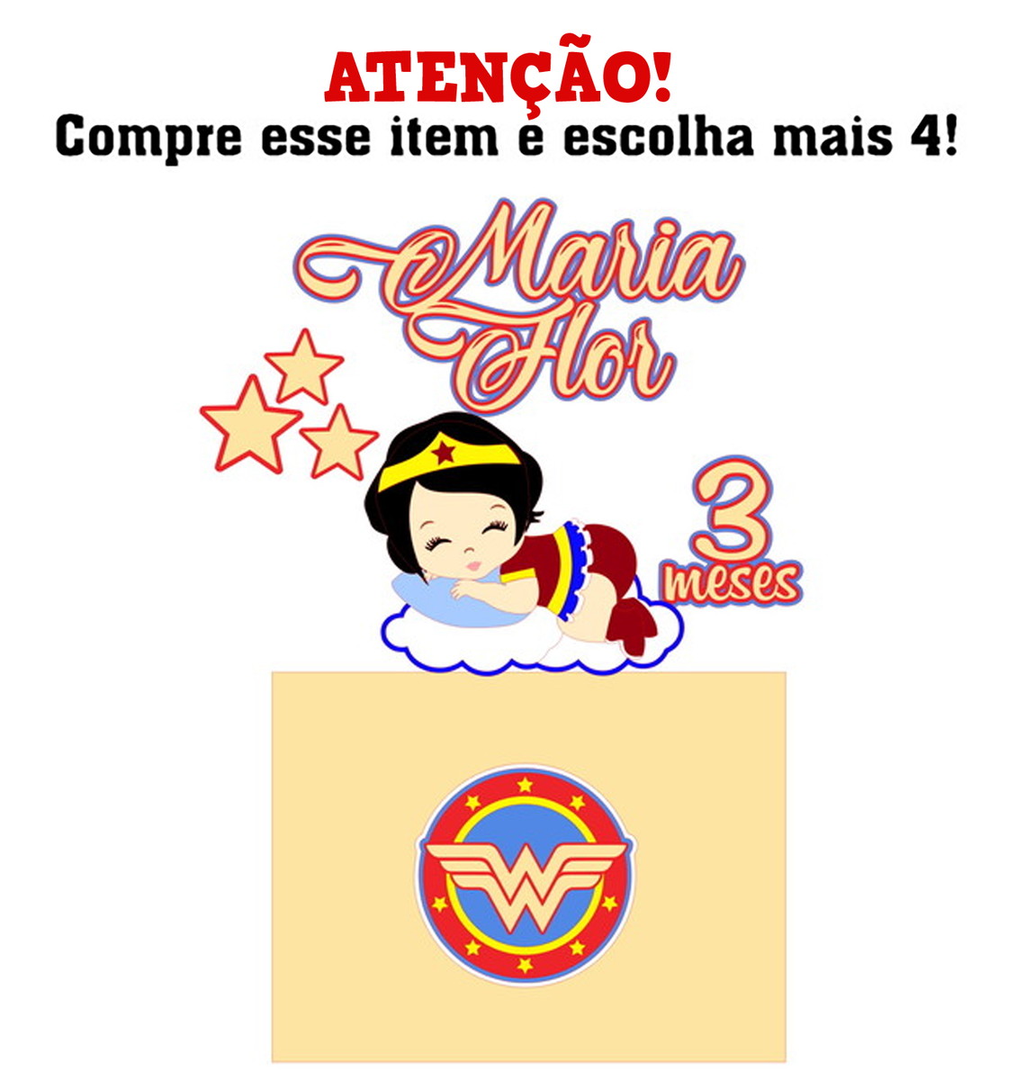 Arquivo Corte: Topo de Bolo Mulher Maravilha 001