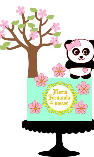 Arquivo Corte: Topo de Bolo Urso Panda 001