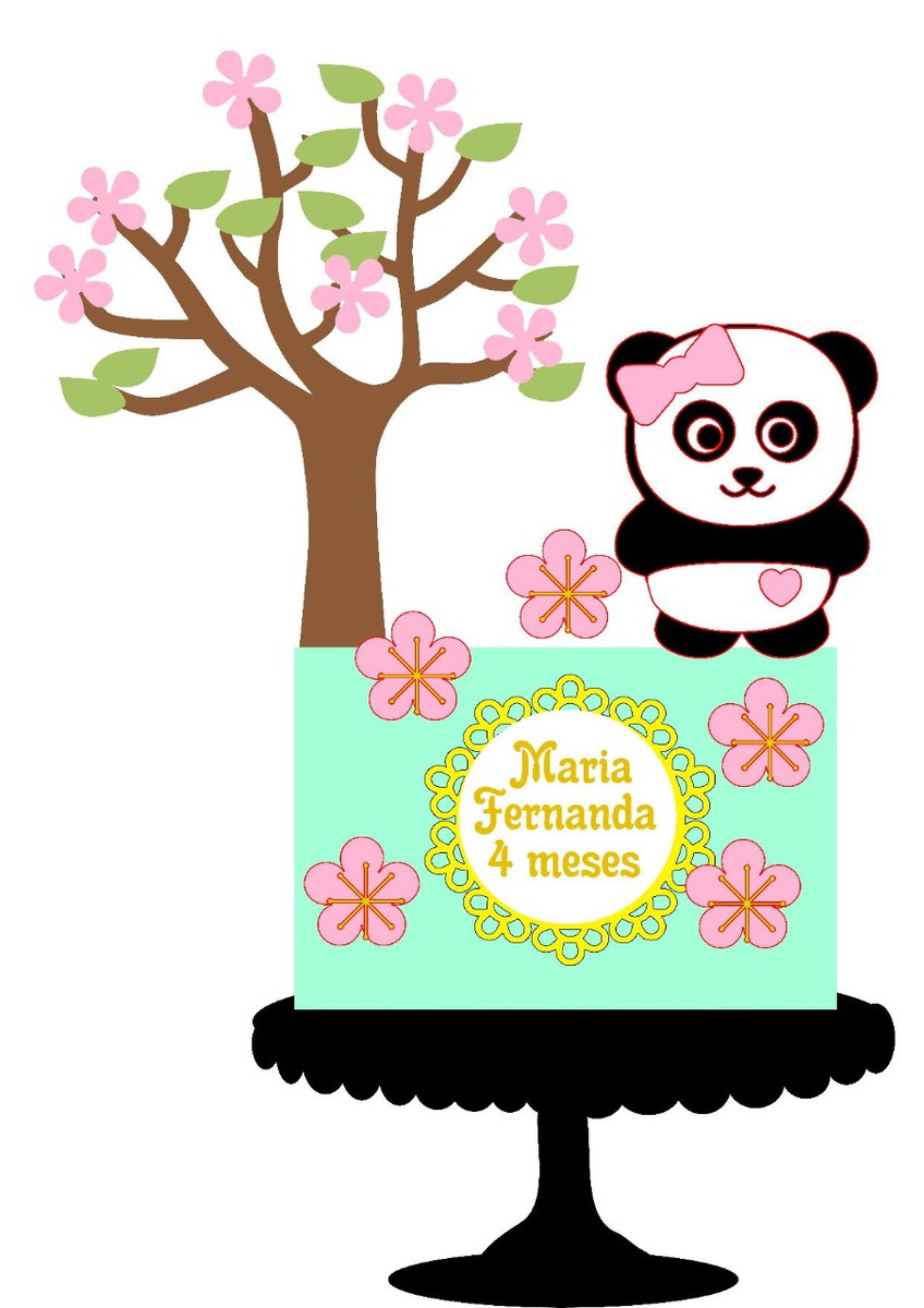 Arquivo Corte: Topo de Bolo Urso Panda 001