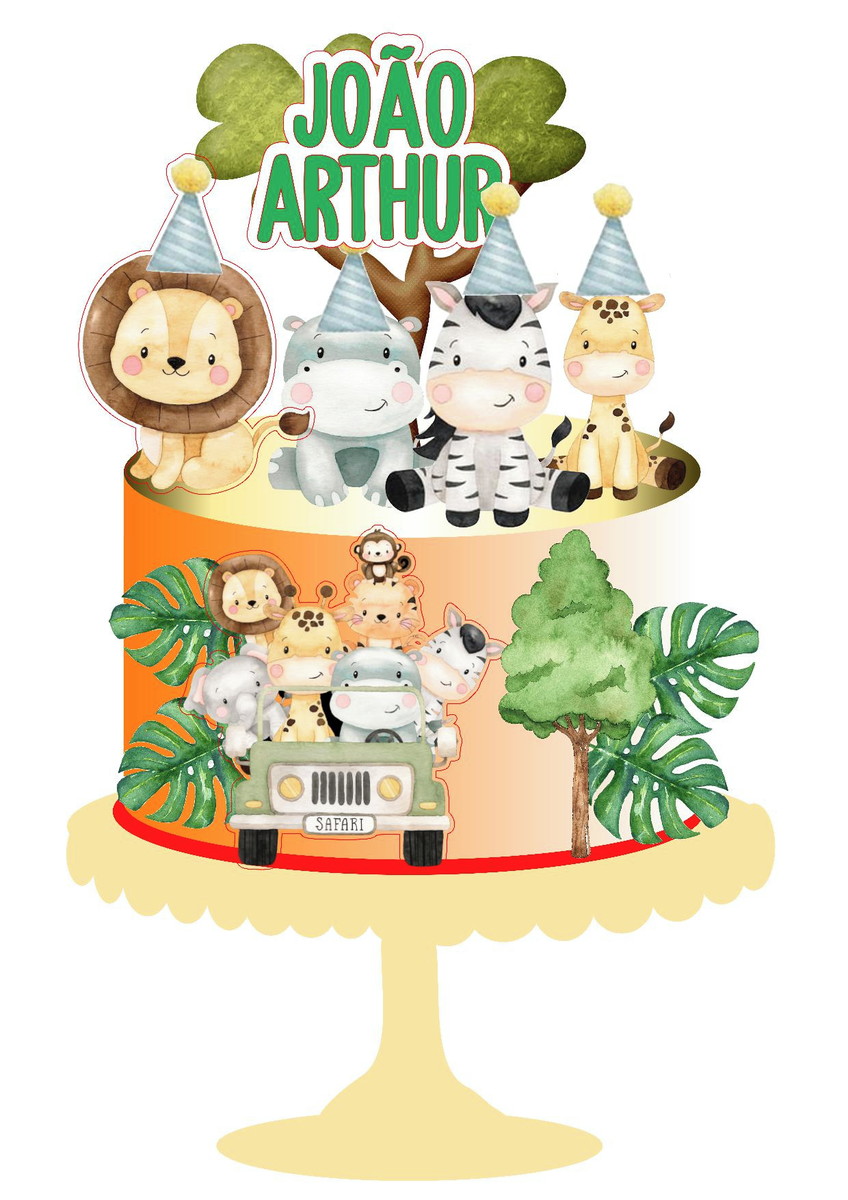 Arquivo corte Topo safari aquarela modelo João Arthur