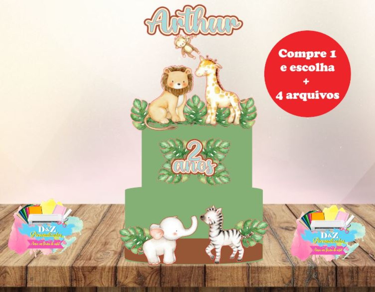 Arquivo Corte - Topo Safari Aquarelado 1 -COD-314