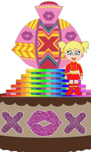 Kit com 5 arquivos de corte 01-XUXA TOPO DE BOLO EM CAMADAS