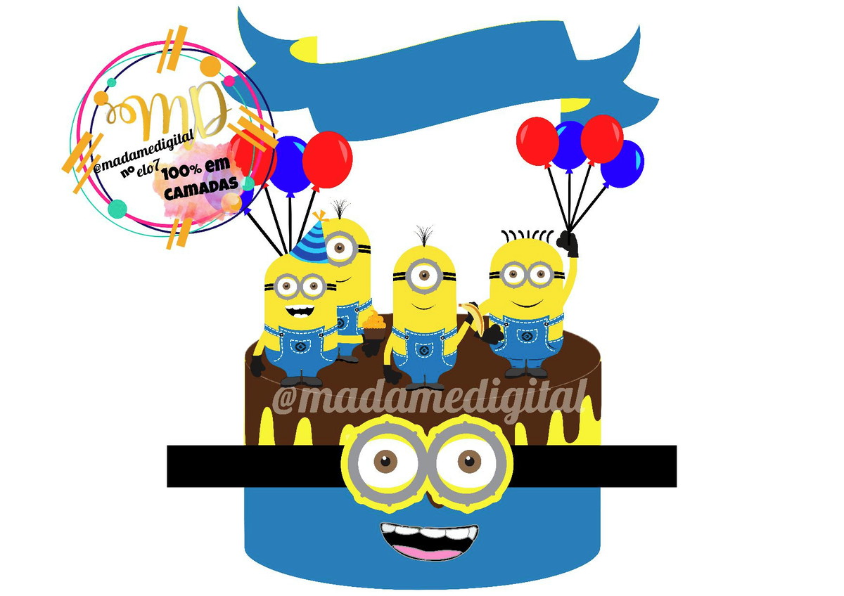 Kit com 5 arquivos de corte: 02-MINIONS TOPO (CAMADAS)