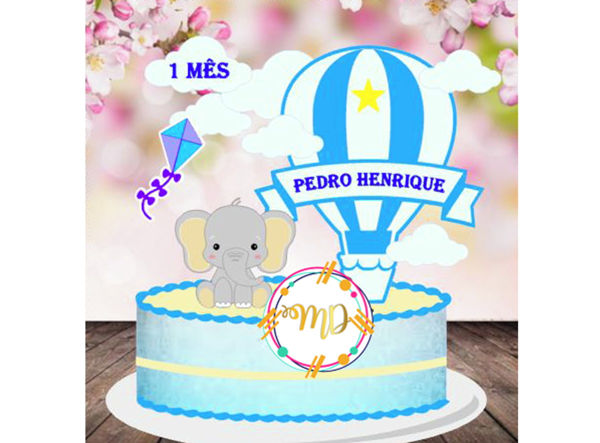 Kit com 5 arquivos de corte: 07-ELEFANTE TOPO CAMADAS