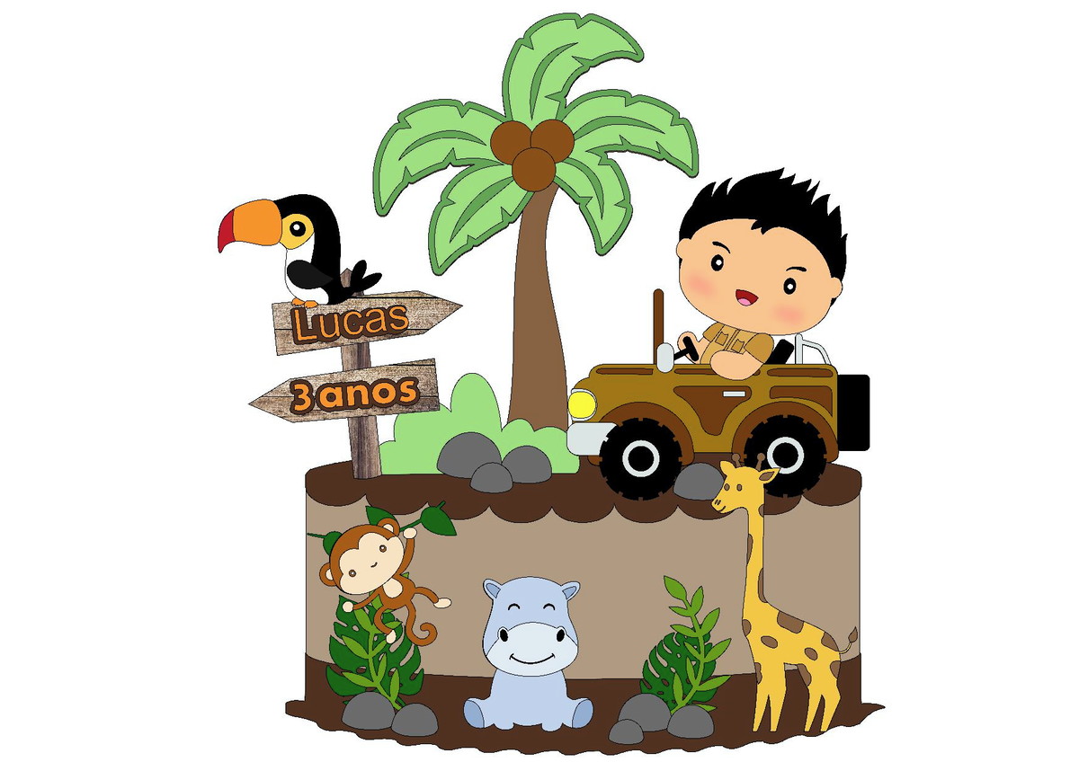 Kit com 5 arquivos de corte 11-SAFARI TOPO CAMADAS