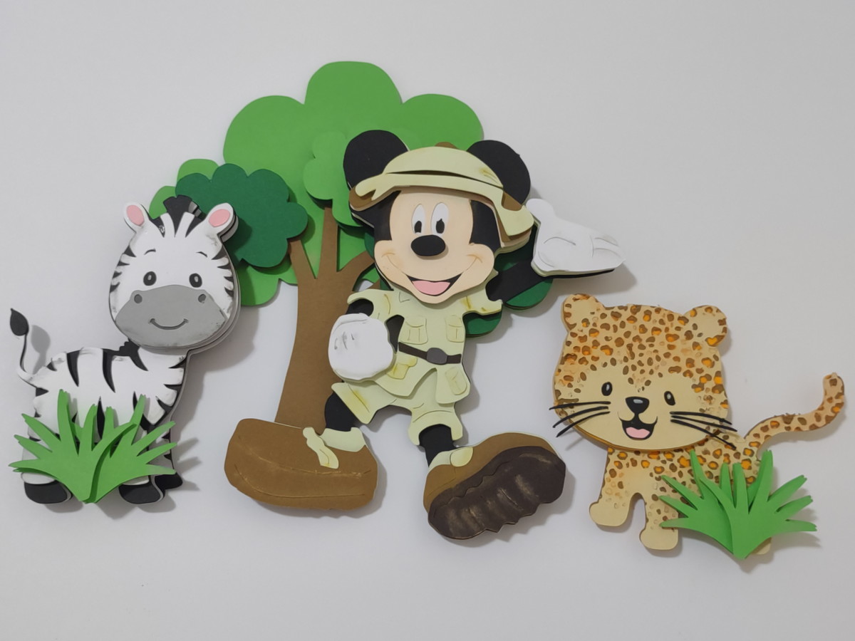 Arquivo de corte em camadas topo bolo safari Mickey - Imagem 4