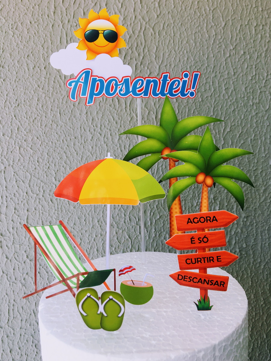 Arquivo de Corte Topo de Bolo Aposentadoria em Studio e pdf