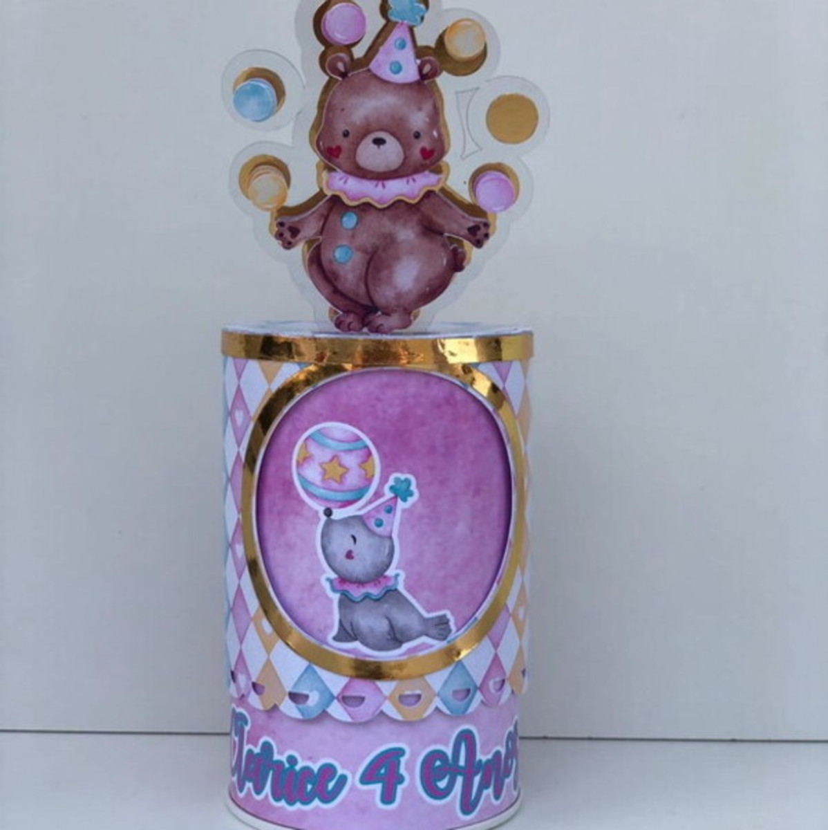 Arquivo de Corte Festa Circo Rosa Aquarela - Arquivo Digital - Imagem 4