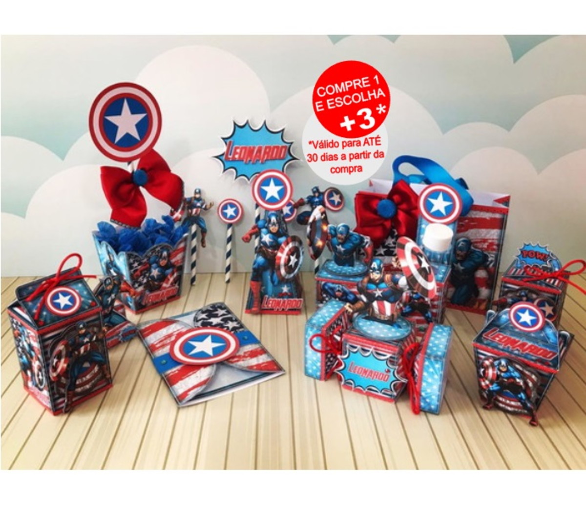Arquivo de Corte Kit Papelaria Capitão América - Imagem 5